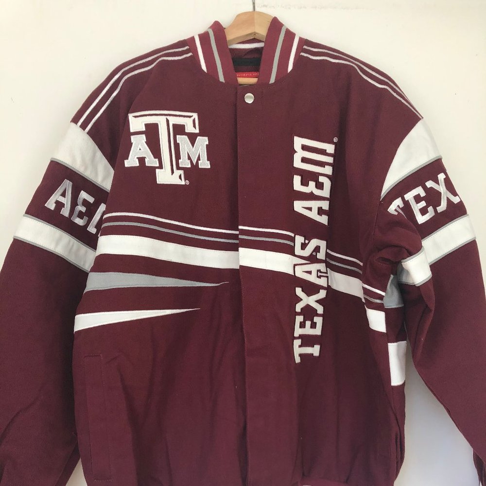 NCAA TEXAS A&M UNIVERSITY BUTTON UP BOMBER JACKET